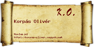 Korpás Olivér névjegykártya