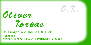 oliver korpas business card