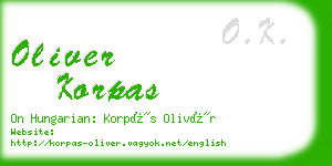 oliver korpas business card